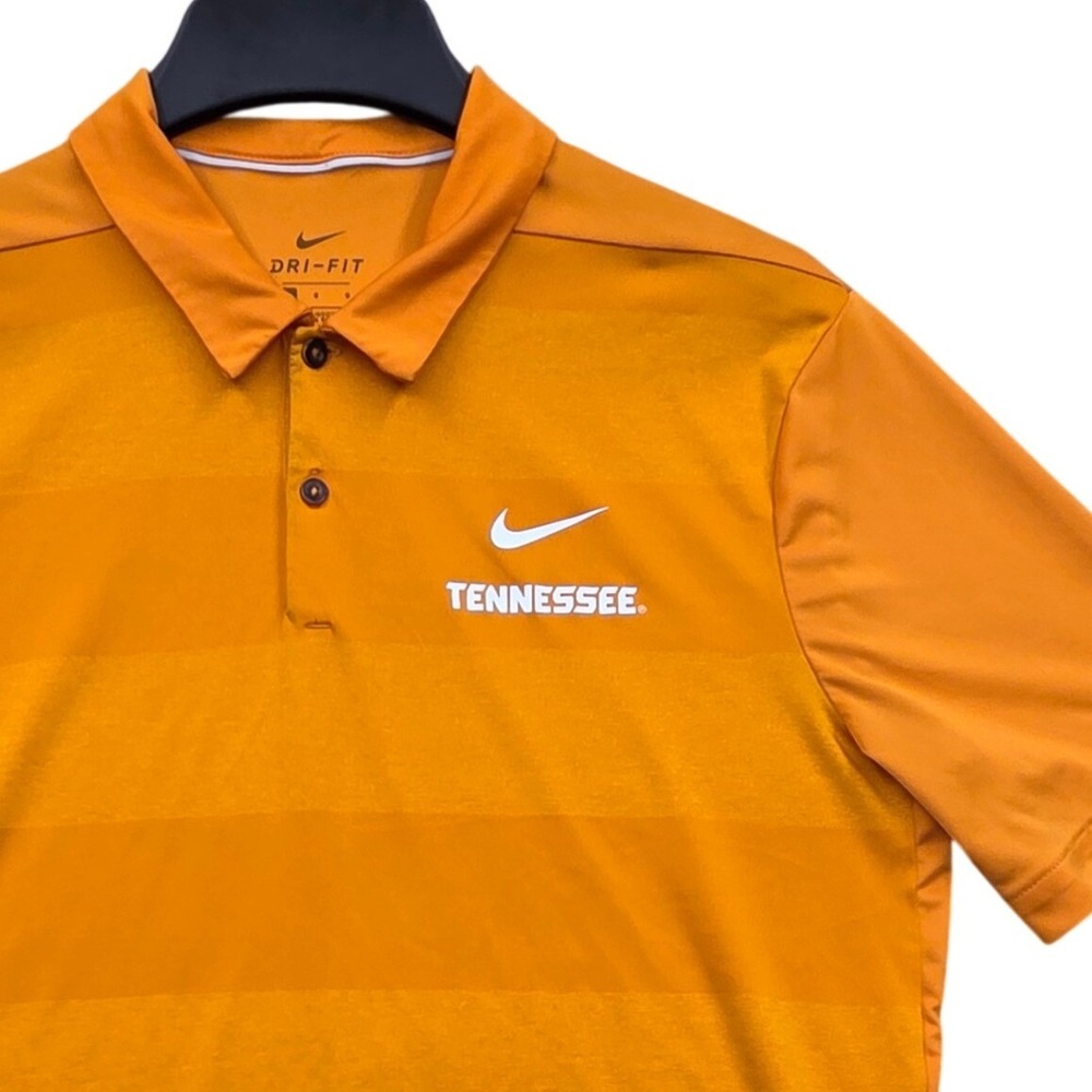 Nike Dri-FIT Tennessee Volunteers Polo Shirt NCAA Orange Striped Mens Large